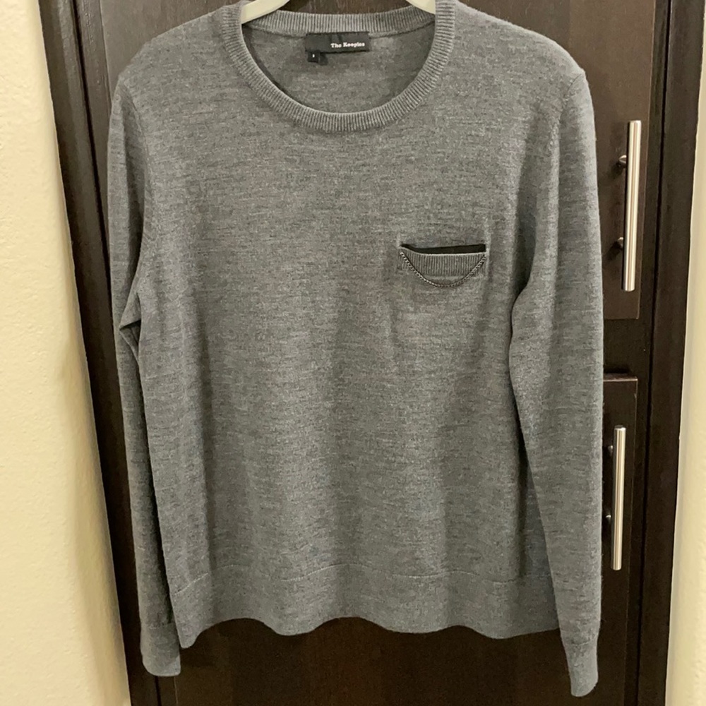 The Kooples Chain/Leather pocket sweater